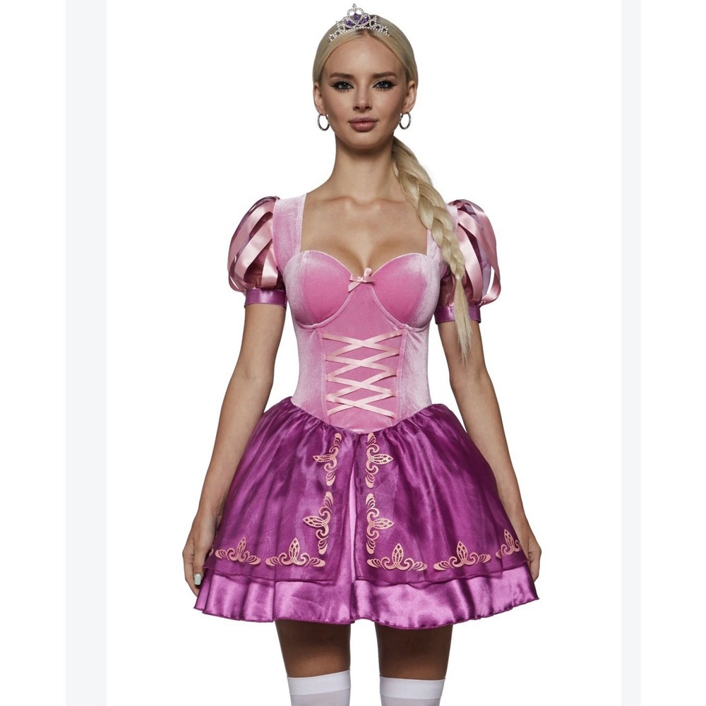 Trickz N' Treatz Rapunzel Princess Costume Dress Women's XL Pink NWT Dolls Kill